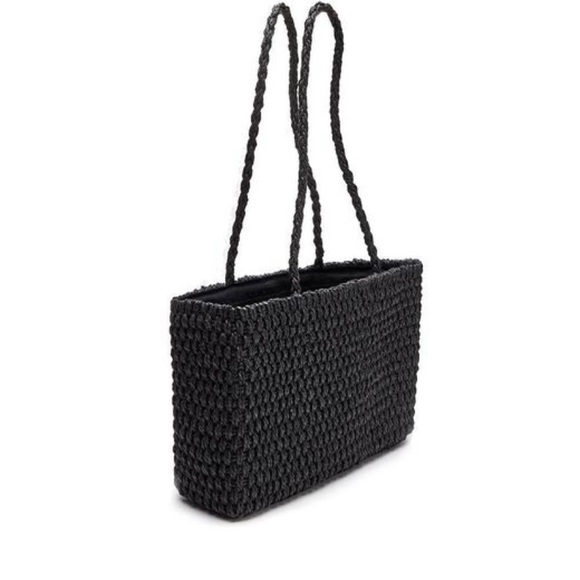 Woven Black Tote - Picture 2 of 7
